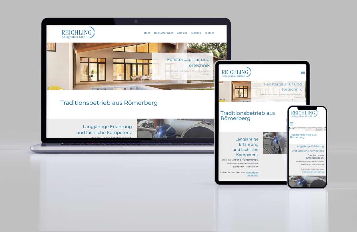 Webdesign für Reichling Anlagenbau